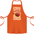 Stay Trippy Little Hippy Magic Mushroom LSD Cotton Apron 100% Organic Orange