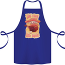 Stay Trippy Little Hippy Magic Mushroom LSD Cotton Apron 100% Organic Royal Blue