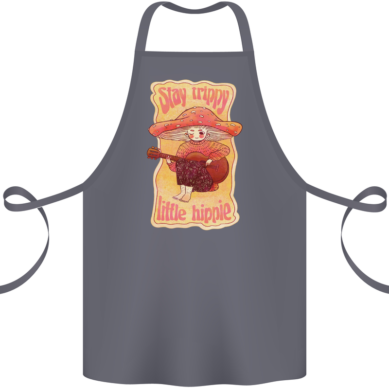 Stay Trippy Little Hippy Magic Mushroom LSD Cotton Apron 100% Organic Steel