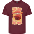 Stay Trippy Little Hippy Magic Mushroom LSD Mens Cotton T-Shirt Tee Top Maroon
