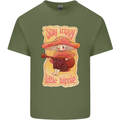 Stay Trippy Little Hippy Magic Mushroom LSD Mens Cotton T-Shirt Tee Top Military Green