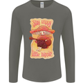 Stay Trippy Little Hippy Magic Mushroom LSD Mens Long Sleeve T-Shirt Charcoal