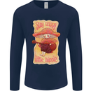 Stay Trippy Little Hippy Magic Mushroom LSD Mens Long Sleeve T-Shirt Navy Blue