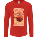 Stay Trippy Little Hippy Magic Mushroom LSD Mens Long Sleeve T-Shirt Red