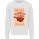 Stay Trippy Little Hippy Magic Mushroom LSD Mens Sweatshirt Jumper White