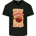 Stay Trippy Little Hippy Magic Mushroom LSD Mens V-Neck Cotton T-Shirt Black