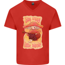 Stay Trippy Little Hippy Magic Mushroom LSD Mens V-Neck Cotton T-Shirt Red