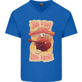 Stay Trippy Little Hippy Magic Mushroom LSD Mens V-Neck Cotton T-Shirt Royal Blue