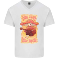 Stay Trippy Little Hippy Magic Mushroom LSD Mens V-Neck Cotton T-Shirt White
