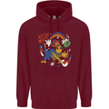Stay Trippy Magic Mushrooms LSD Childrens Kids Hoodie Maroon