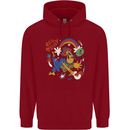 Stay Trippy Magic Mushrooms LSD Childrens Kids Hoodie Red