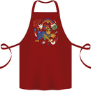 Stay Trippy Magic Mushrooms LSD Cotton Apron 100% Organic Maroon