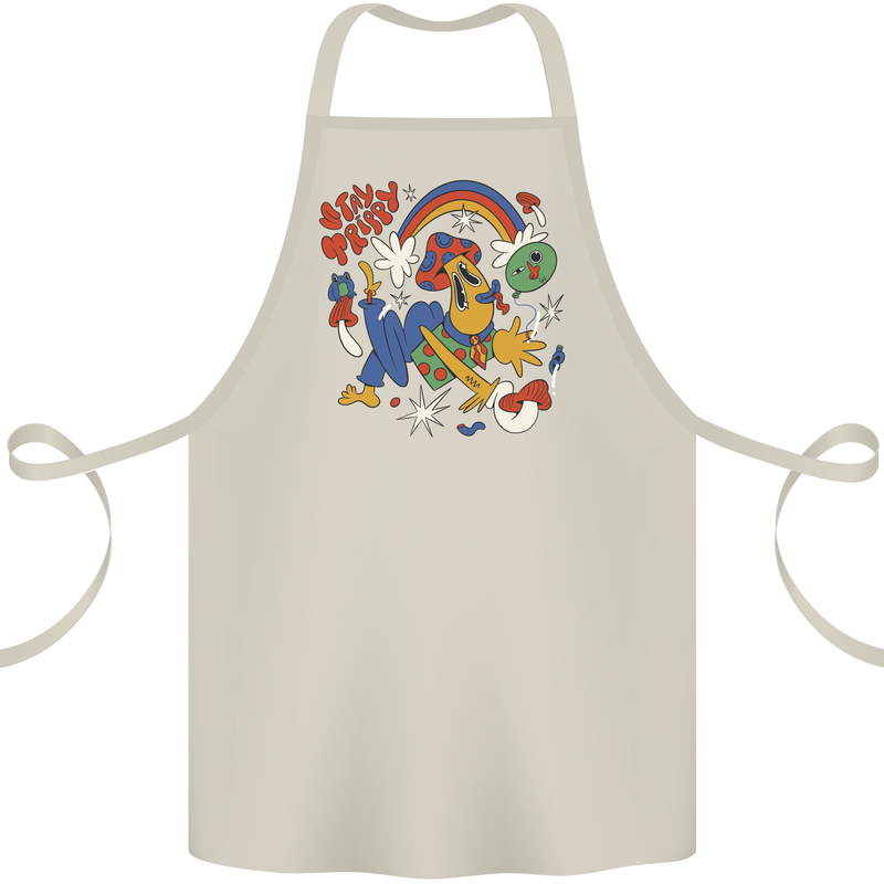 Stay Trippy Magic Mushrooms LSD Cotton Apron 100% Organic Natural