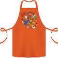 Stay Trippy Magic Mushrooms LSD Cotton Apron 100% Organic Orange