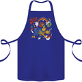 Stay Trippy Magic Mushrooms LSD Cotton Apron 100% Organic Royal Blue