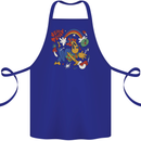 Stay Trippy Magic Mushrooms LSD Cotton Apron 100% Organic Royal Blue