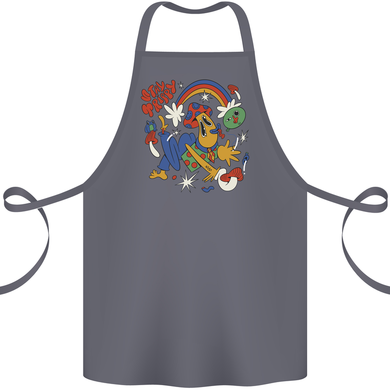 Stay Trippy Magic Mushrooms LSD Cotton Apron 100% Organic Steel