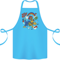 Stay Trippy Magic Mushrooms LSD Cotton Apron 100% Organic Turquoise
