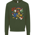 Stay Trippy Magic Mushrooms LSD Kids Sweatshirt Jumper Forest Green