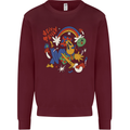 Stay Trippy Magic Mushrooms LSD Kids Sweatshirt Jumper Maroon