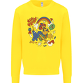 Stay Trippy Magic Mushrooms LSD Kids Sweatshirt Jumper Yellow