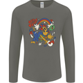 Stay Trippy Magic Mushrooms LSD Mens Long Sleeve T-Shirt Charcoal