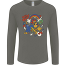 Stay Trippy Magic Mushrooms LSD Mens Long Sleeve T-Shirt Charcoal