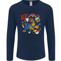 Stay Trippy Magic Mushrooms LSD Mens Long Sleeve T-Shirt Navy Blue