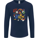 Stay Trippy Magic Mushrooms LSD Mens Long Sleeve T-Shirt Navy Blue