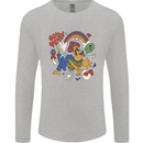 Stay Trippy Magic Mushrooms LSD Mens Long Sleeve T-Shirt Sports Grey