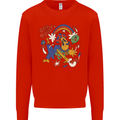 Stay Trippy Magic Mushrooms LSD Mens Sweatshirt Jumper Bright Red