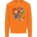 Stay Trippy Magic Mushrooms LSD Mens Sweatshirt Jumper Orange