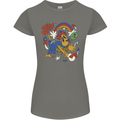 Stay Trippy Magic Mushrooms LSD Womens Petite Cut T-Shirt Charcoal