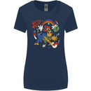 Stay Trippy Magic Mushrooms LSD Womens Wider Cut T-Shirt Navy Blue