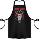Steak House BBQ Cow Skull Grill Beef Food Cotton Apron 100% Organic Black