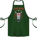Steak House BBQ Cow Skull Grill Beef Food Cotton Apron 100% Organic Forest Green