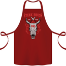 Steak House BBQ Cow Skull Grill Beef Food Cotton Apron 100% Organic Maroon