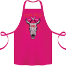 Steak House BBQ Cow Skull Grill Beef Food Cotton Apron 100% Organic Pink