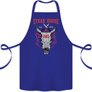 Steak House BBQ Cow Skull Grill Beef Food Cotton Apron 100% Organic Royal Blue