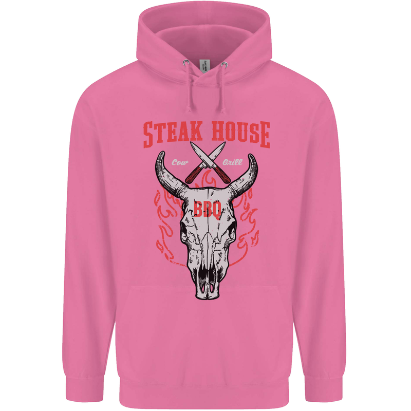 Steak House BBQ Cow Skull Grill Beef Food Mens 80% Cotton Hoodie Azelea