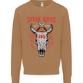 Steak House BBQ Cow Skull Grill Beef Food Mens Sweatshirt Jumper Caramel Latte