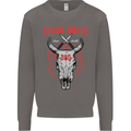 Steak House BBQ Cow Skull Grill Beef Food Mens Sweatshirt Jumper Charcoal