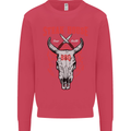 Steak House BBQ Cow Skull Grill Beef Food Mens Sweatshirt Jumper Heliconia