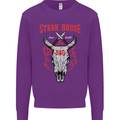 Steak House BBQ Cow Skull Grill Beef Food Mens Sweatshirt Jumper Purple