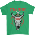 Steak House BBQ Cow Skull Grill Beef Food Mens T-Shirt Cotton Gildan Irish Green