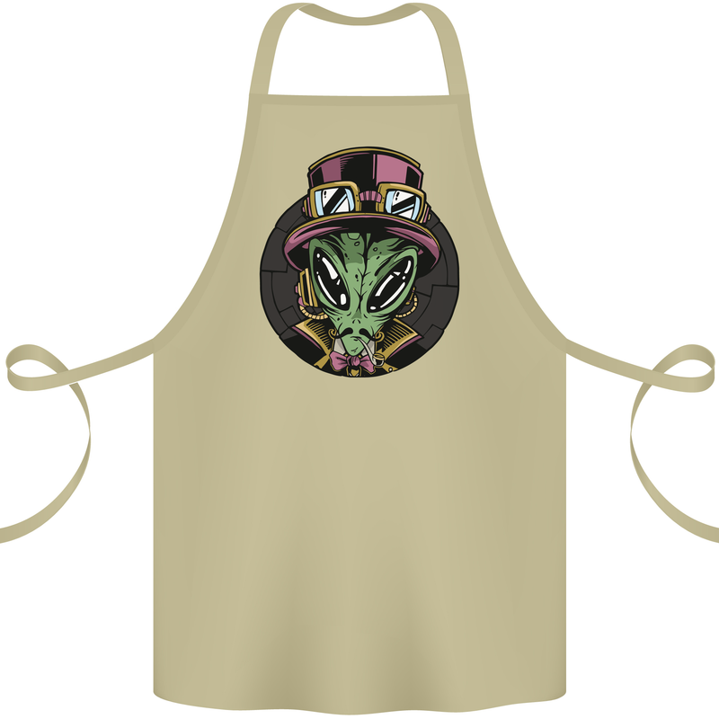 Steampunk Alien Cotton Apron 100% Organic Khaki