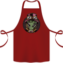 Steampunk Alien Cotton Apron 100% Organic Maroon