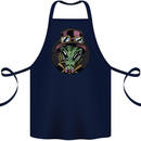 Steampunk Alien Cotton Apron 100% Organic Navy Blue