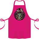 Steampunk Alien Cotton Apron 100% Organic Pink