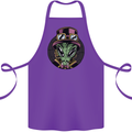 Steampunk Alien Cotton Apron 100% Organic Purple